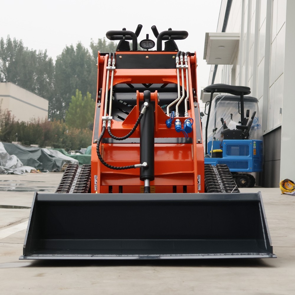 24HP Mini Skid Steer Tracked Loader 3-Pumps 2-Cylinder Gas Engine +3 Attachments