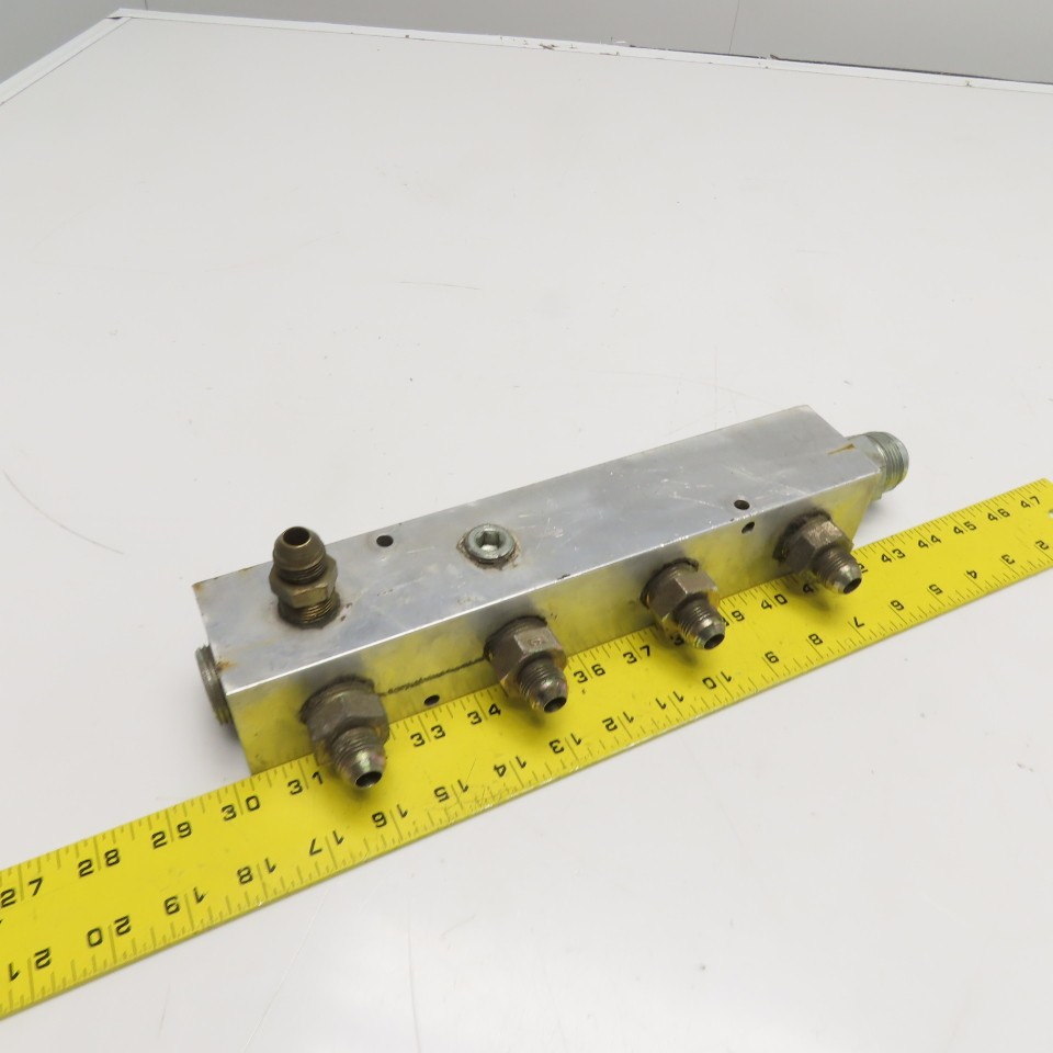 8 Port 90° Aluminum Hydraulic Fluid Manifold Block