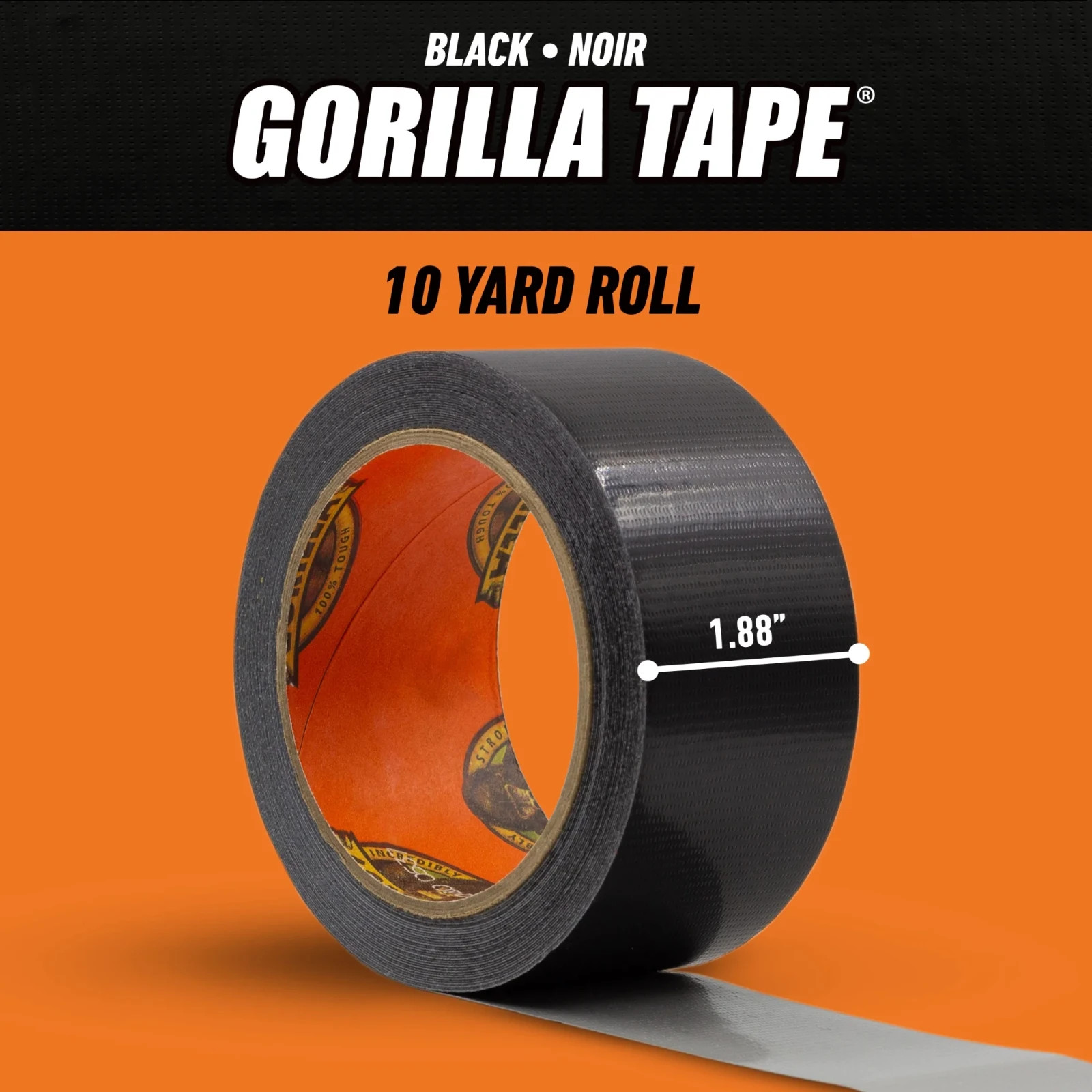 Gorilla 30 Yard Black Tough Duct Tape Single Roll, Pack of 1