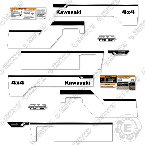 Fits Kawasaki Mule Pro DXT Decal Kit 4×4 – White Version – 7 Year 3M Vinyl Kit!