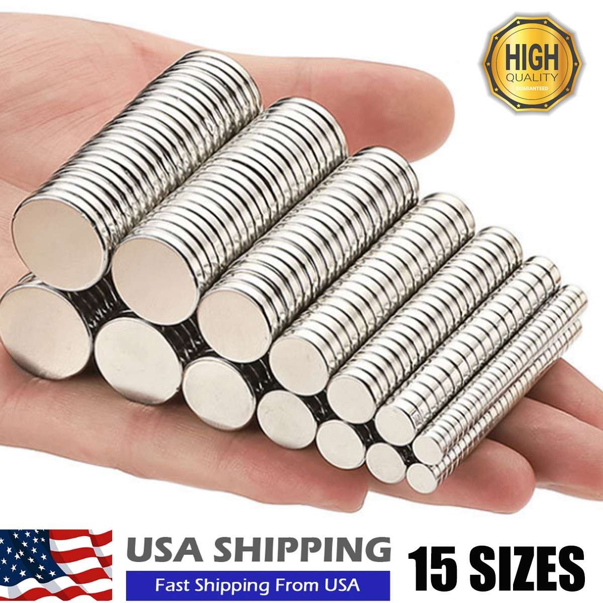 N52 Small Large Neodymium Magnets Disc Round Super Strong Rare Earth Magnet Lot
