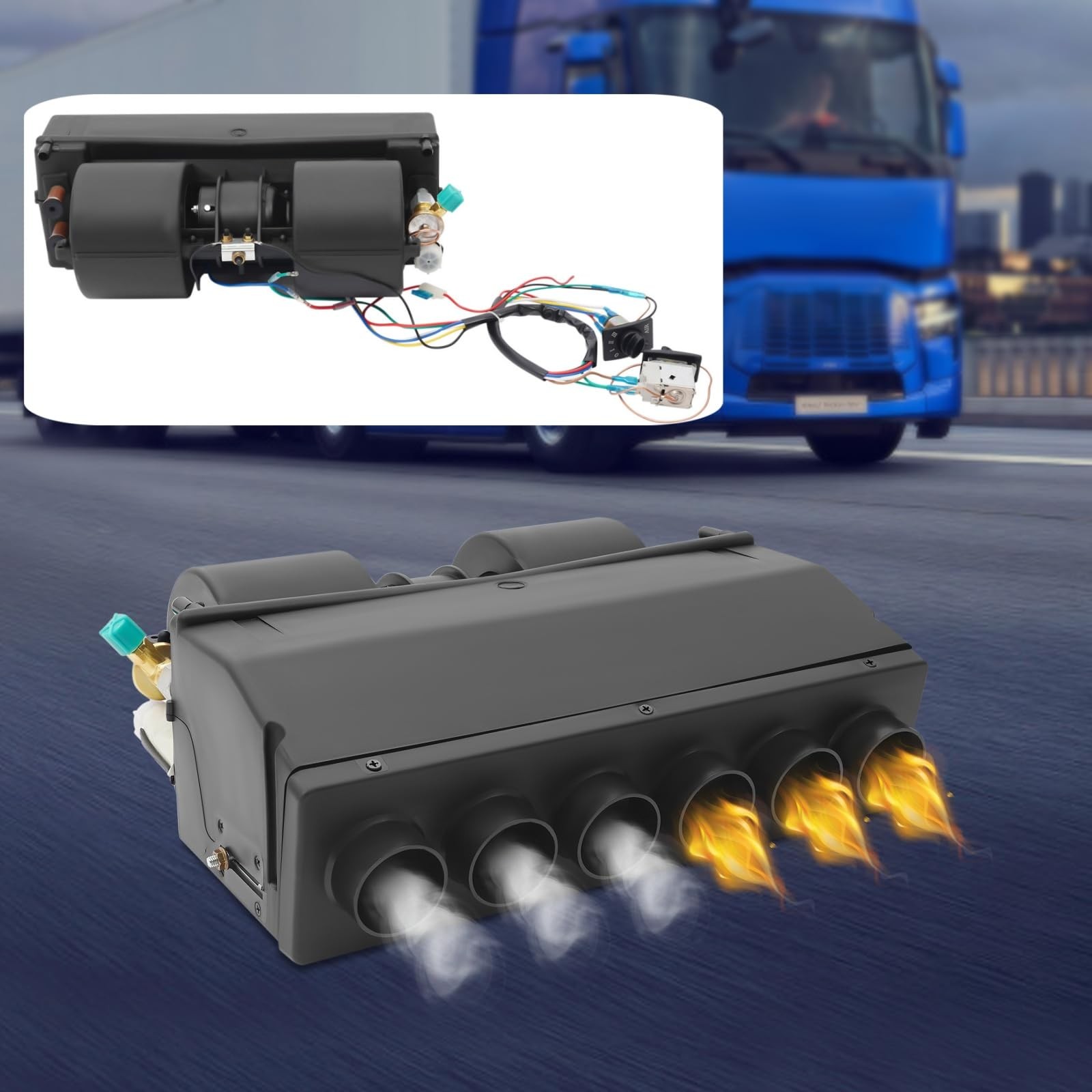 Universal Car Air Conditioner Evaporator 12V 80W Under-Dash 3 Speed 258CFM