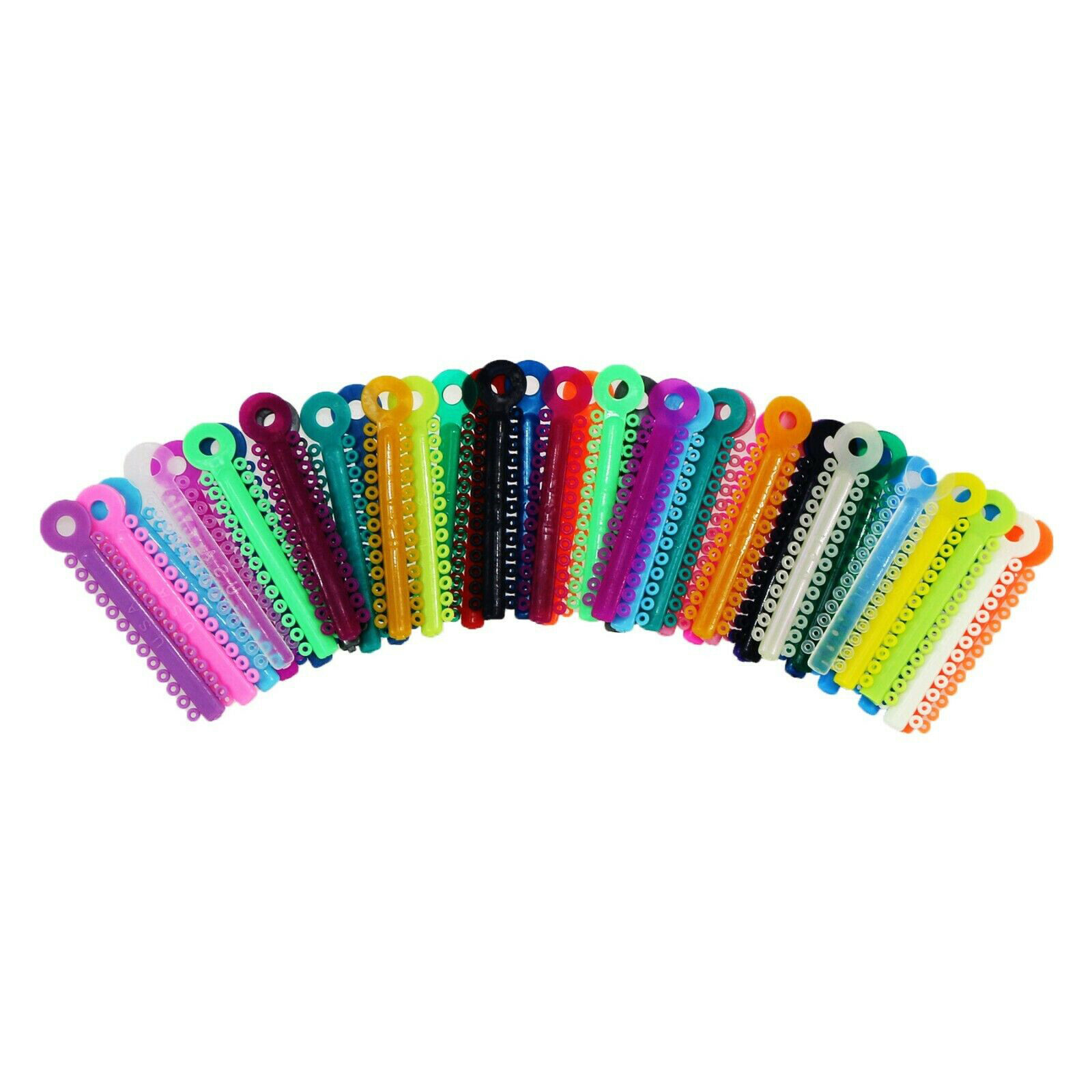 1040 Pcs Dental Orthodontic Ligature Ties Elastic Rubber Band Braces Mixed Color