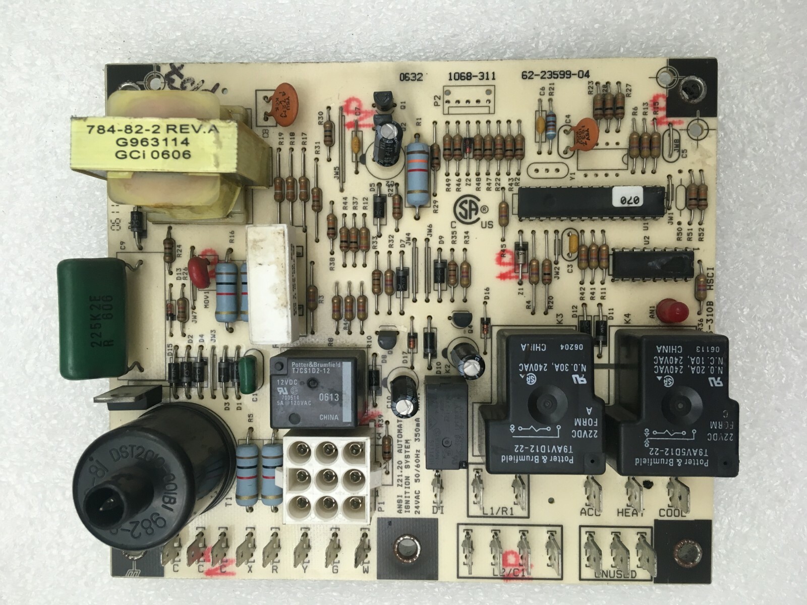 Rheem Ruud 62-23599-04 Furnace Control Board 1068-311 used #P166