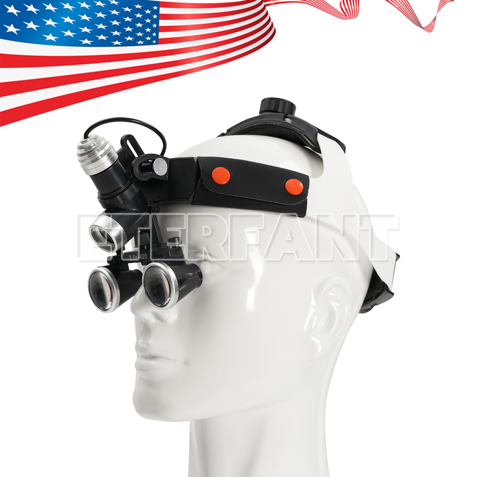 Surgical Headband Binocular Loupes with LED Head Light/Wireless Headlight Lamp