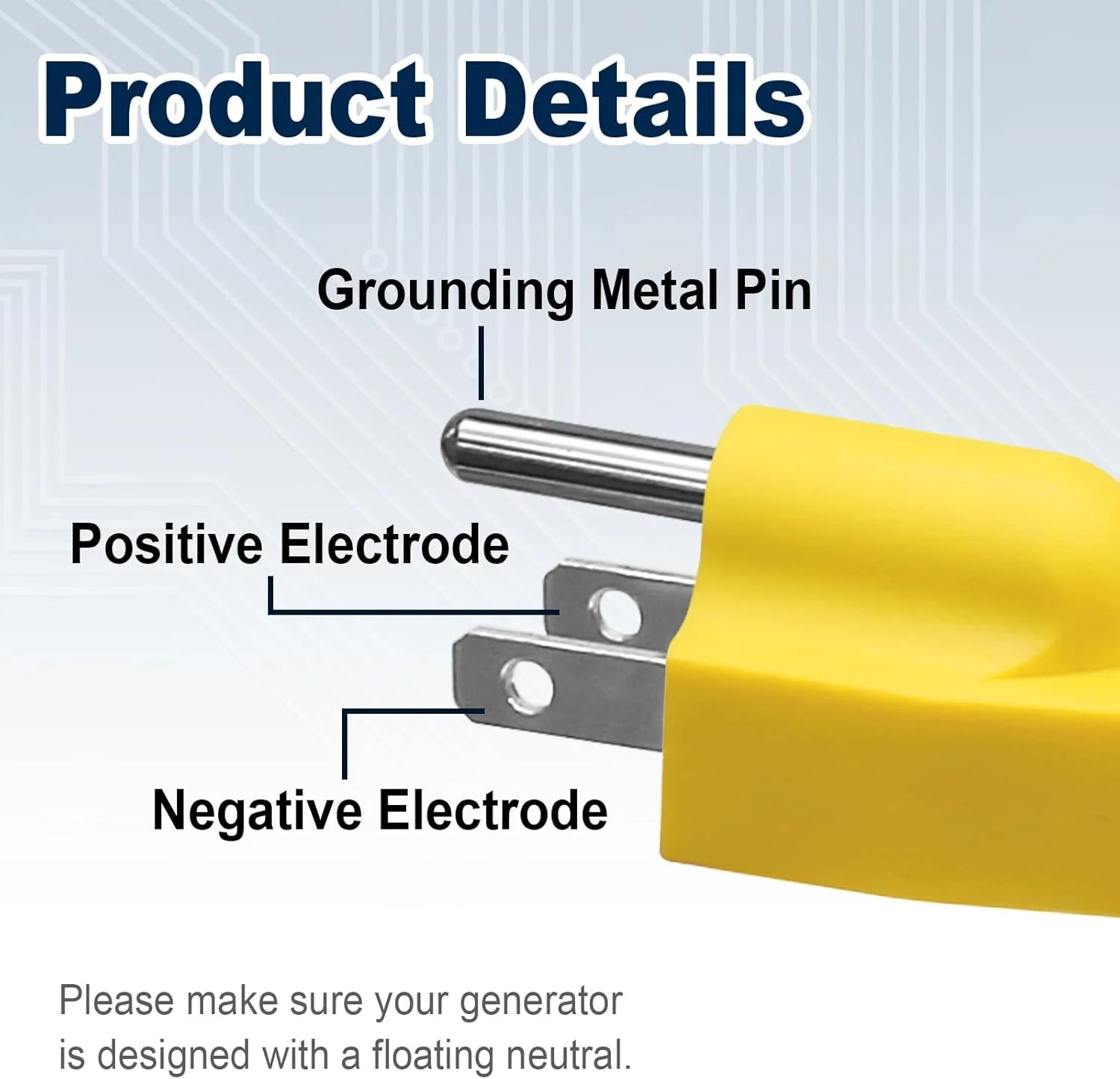 1 Pack Neutral Ground Bonding Plug for Portable Inverter Generator, Surge Protec