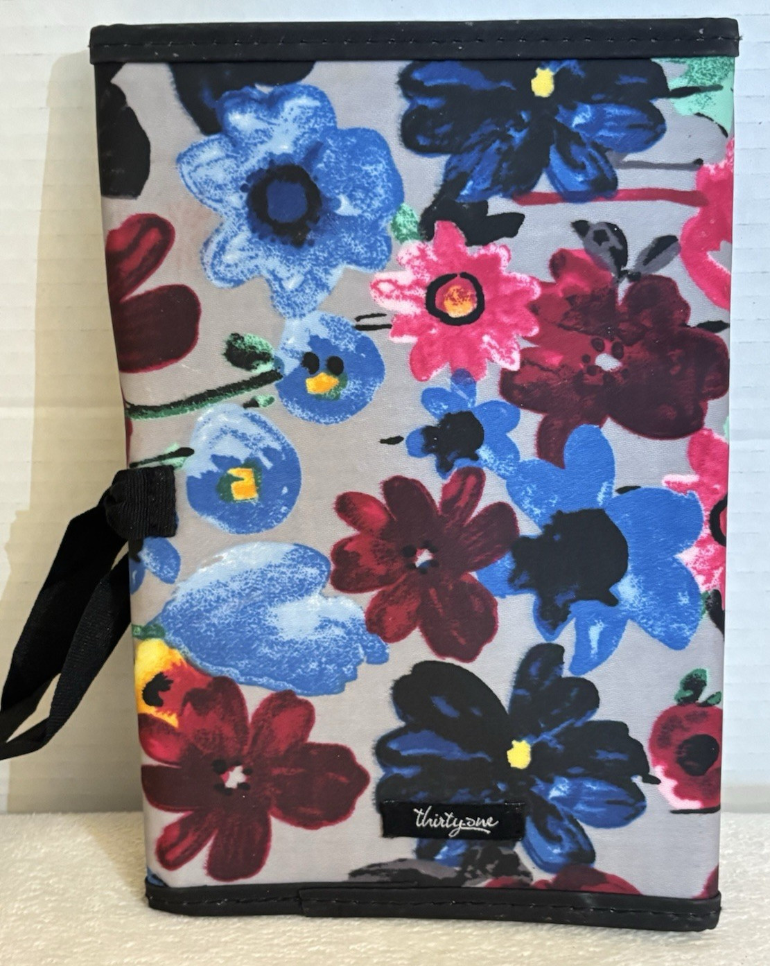 Thirty-One BOLD BLOOM Fold and Go Trifold Organizer With Pockets and Notepad