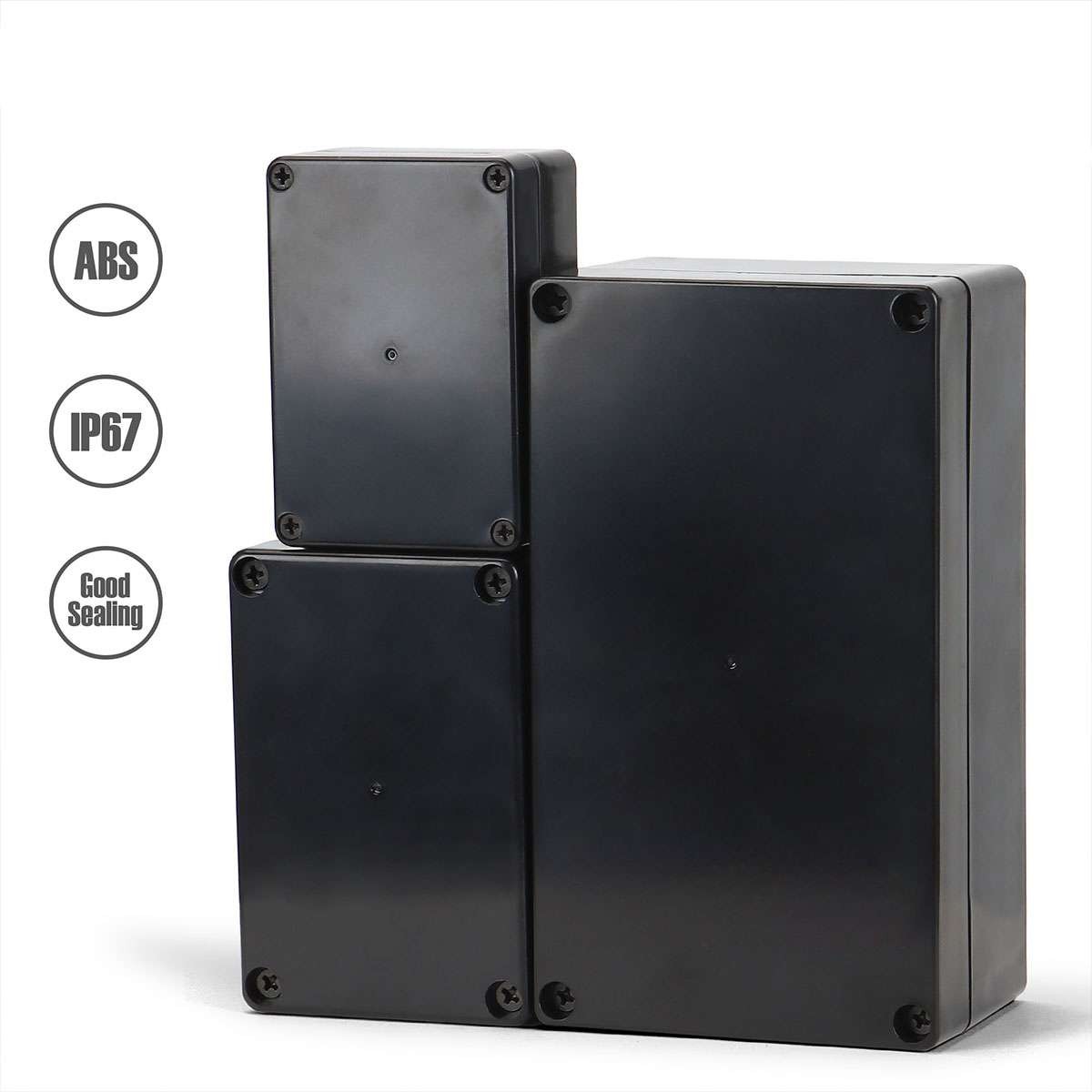 Waterproof Black Plastic Project Enclosure DIY Electrical Junction Box Dustproof