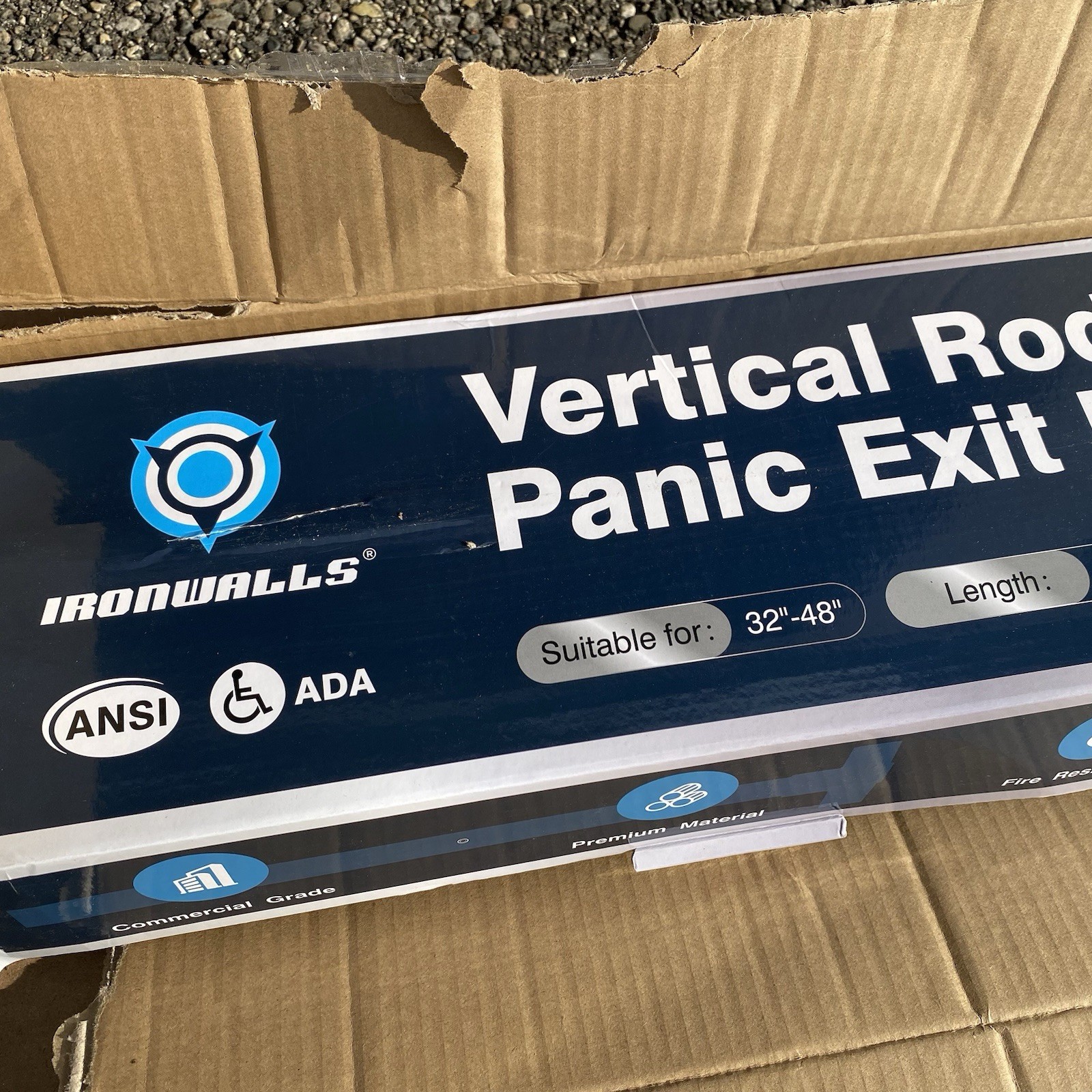 Commercial Panic Bar with Vertical Rod 32-48 in Push Exit Device Stainless Steel