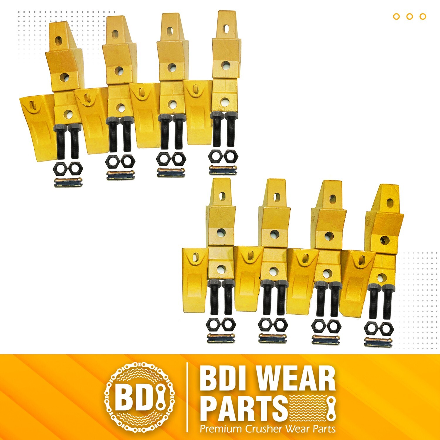 8 Bobcat Style Skid Steer Bucket Bolt-On Shanks, Teeth, &Pins- Assembly 6737322Y