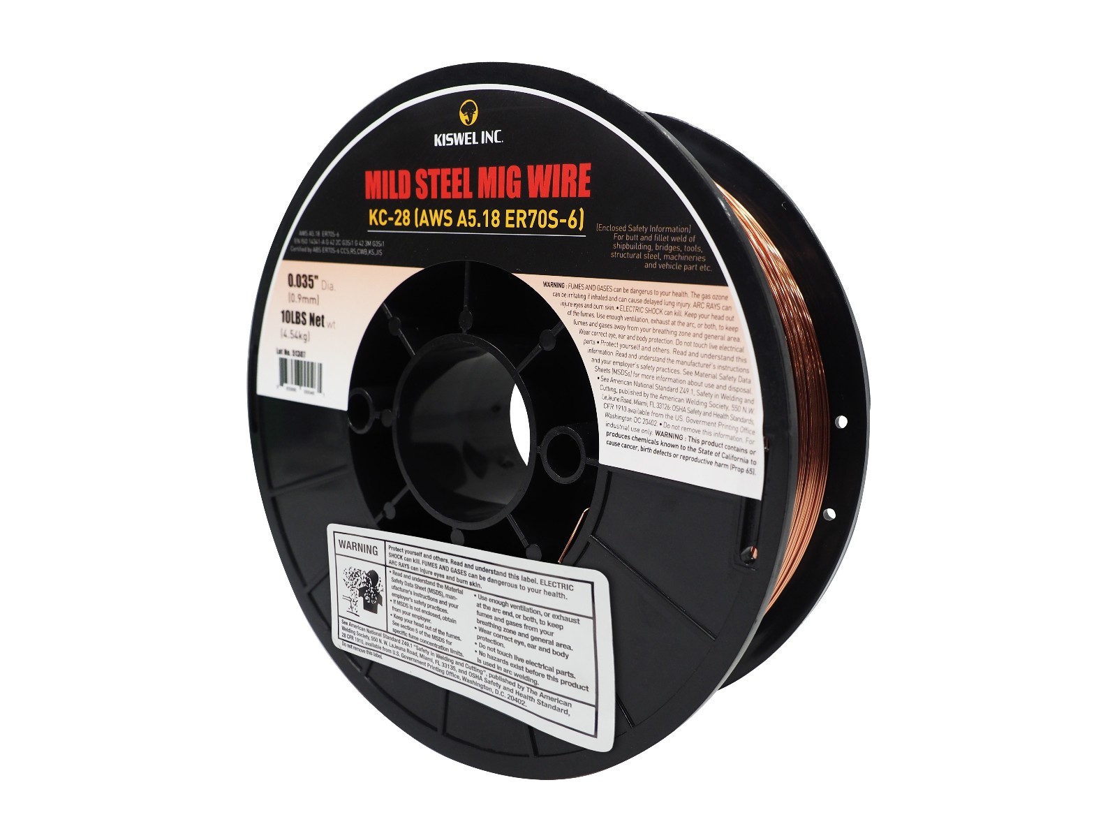 ER70S-6 0.035 in. Dia 10 lbs. Copper Coated Solid Wire (2 Rolls)