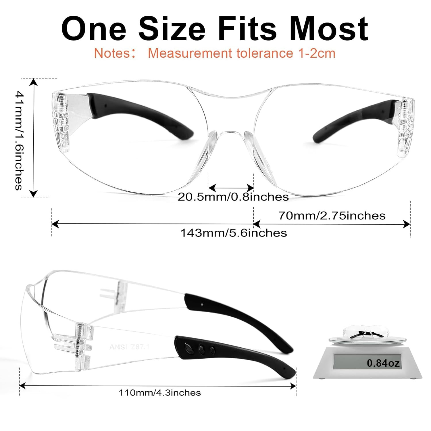 ANSI Z87.1 Clear Safety Glasses for Men and Women 36Pack, Scratch&Impact-Resista