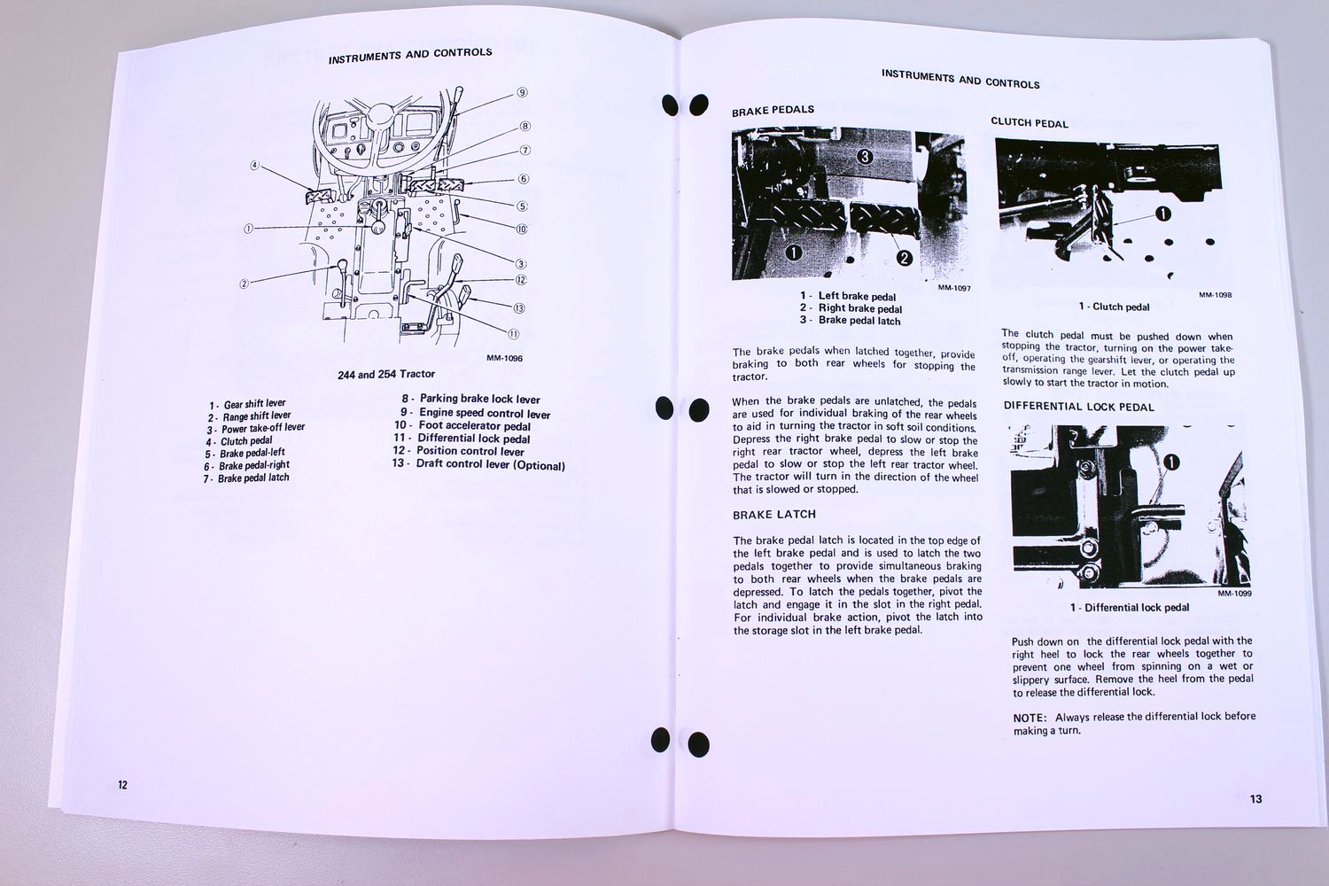 International 244 254 Tractor Owners Operators Manual Maintenance Controls Book