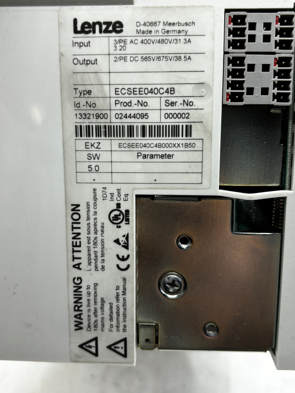 LENZE ECSEE040C4B ECS POWER SUPPLY MODULE SERVO DRIVE “FREE SHIPPING” 🎯