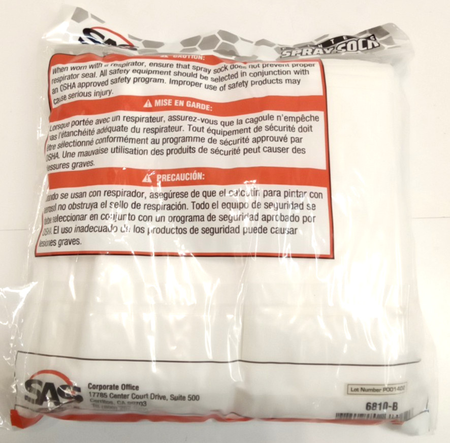 SAS Safety 6810-B Painter’s Spray Sock Cotton Blend One Size Fits All 12pk