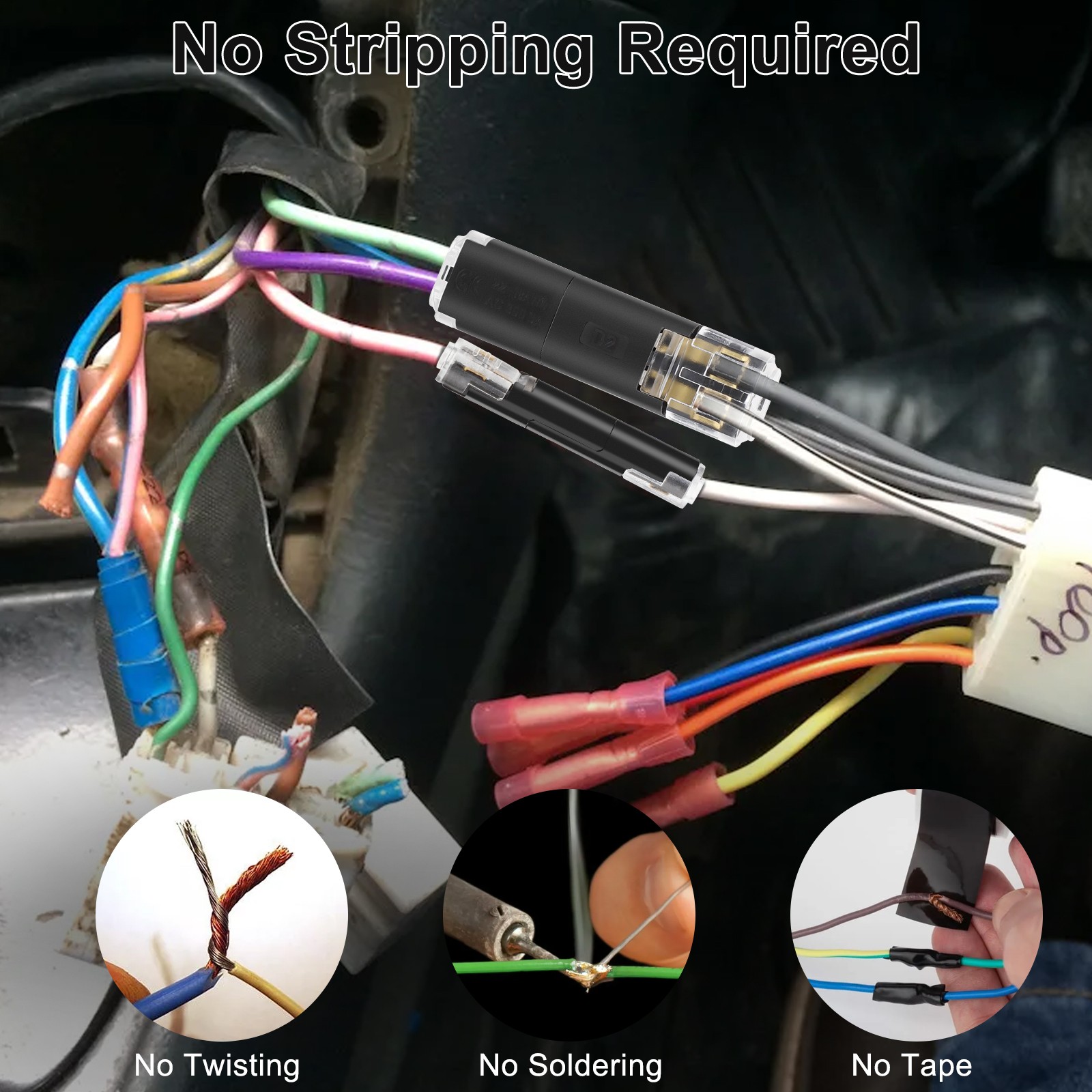 100 PCS Plug-In Quick Wire Connectors, Reusable Clamp Terminal Blocks for Cables