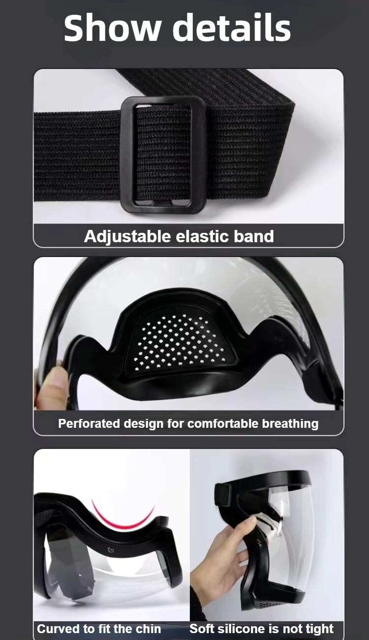 Full Face Paint Dust Shield Mask, Anti-Fog, Heavy Duty Safety Gear, Transparent