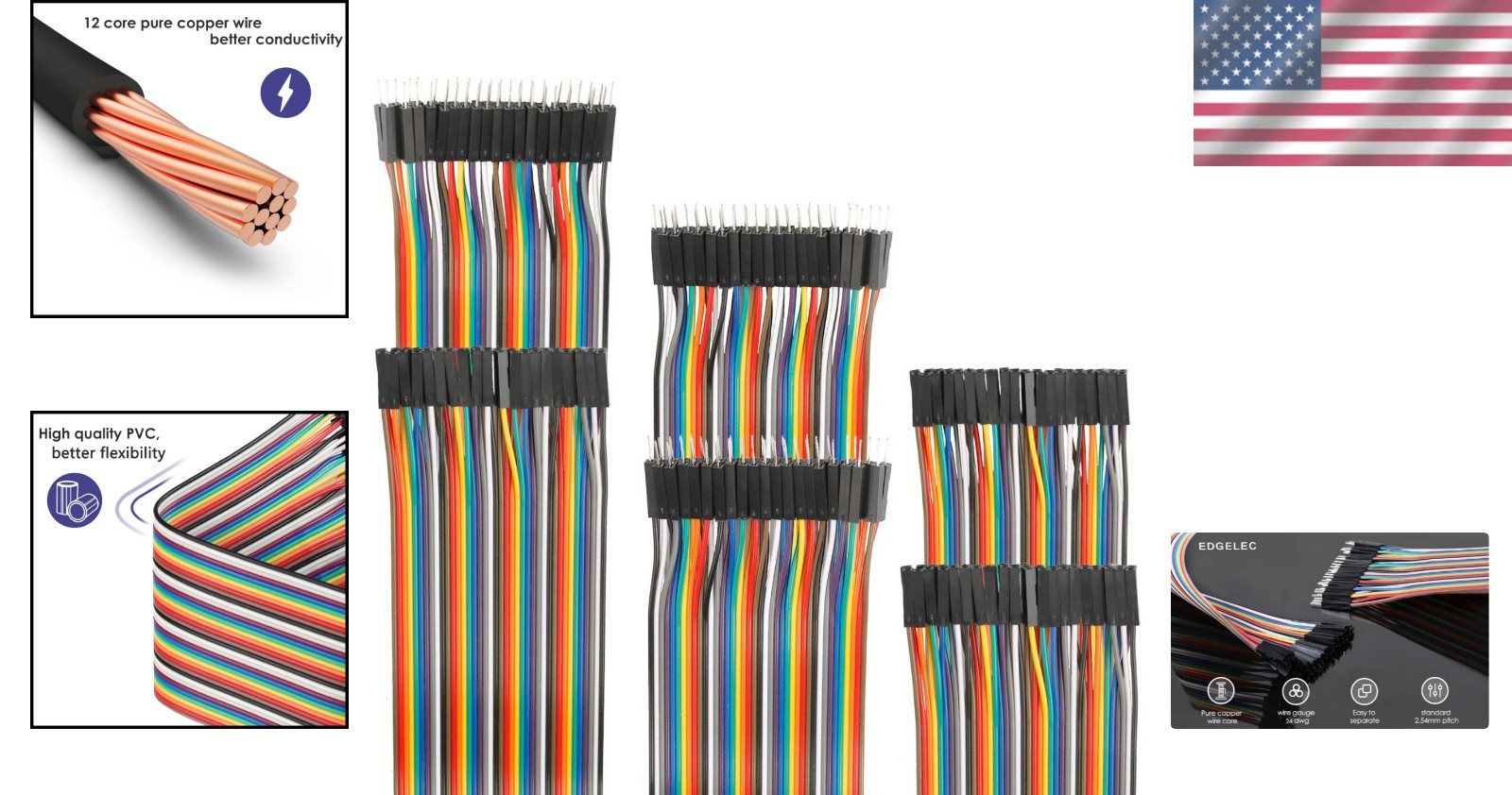 120pcs Breadboard Jumper Wires Assorted Kit 10cm 12 Strand Dupont Male Female…
