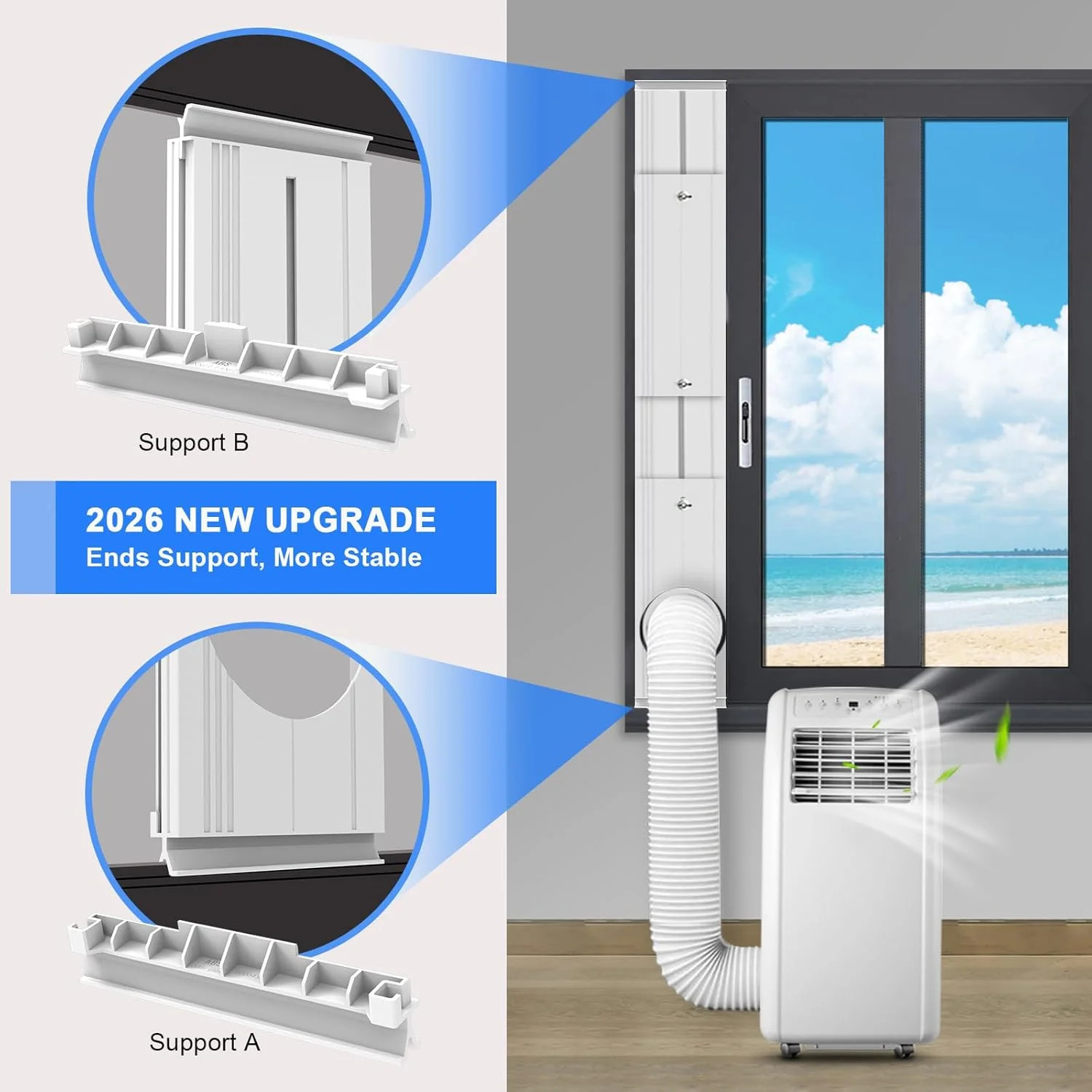 Portable Air Conditioner Window Kit with Universal Coupler Fit for 5.1″/5.9″ Exh