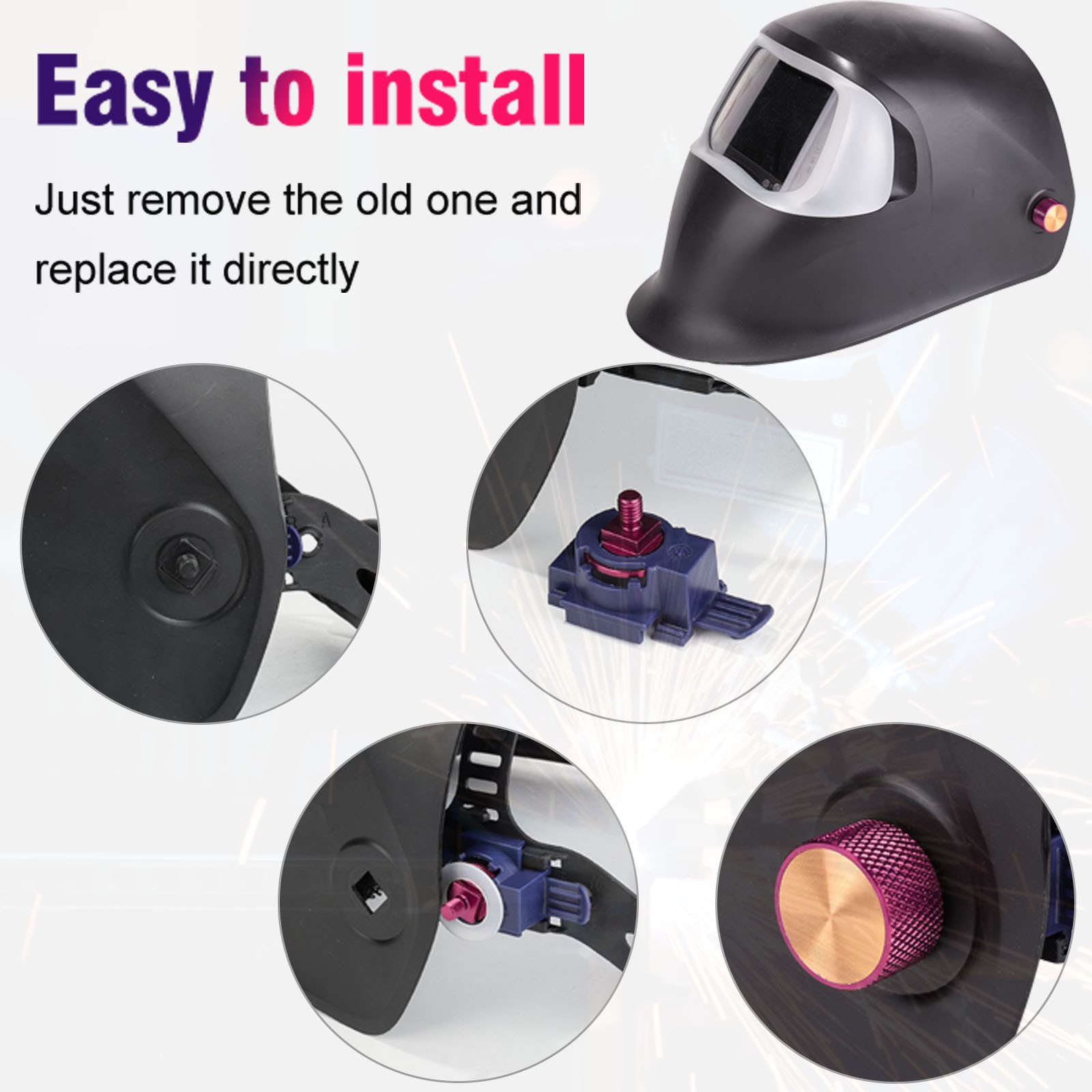 ​Upgrade 2-Pack Red Aluminum Welding Helmet Fasteners – Lightweight & Durable​