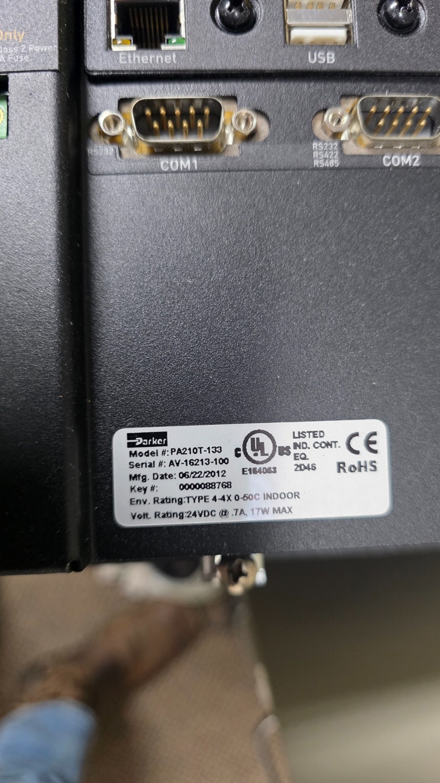PA210T-133 Parker Industrial Workstation Interface HMI – Great Condition