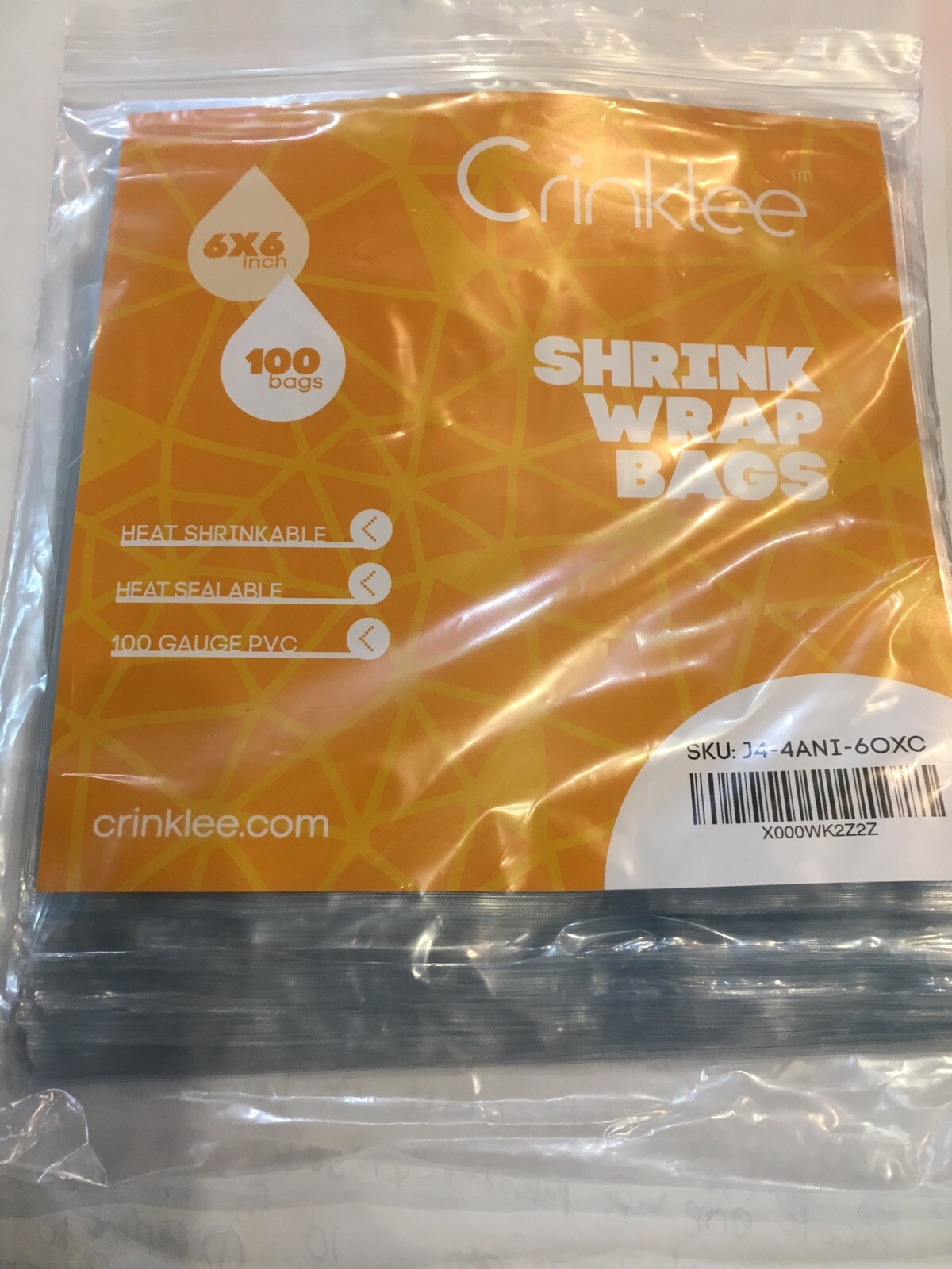 100-6″x6″ SHRINK WRAP BAGS for packaging crafts, CDs, soaps, candles and more.