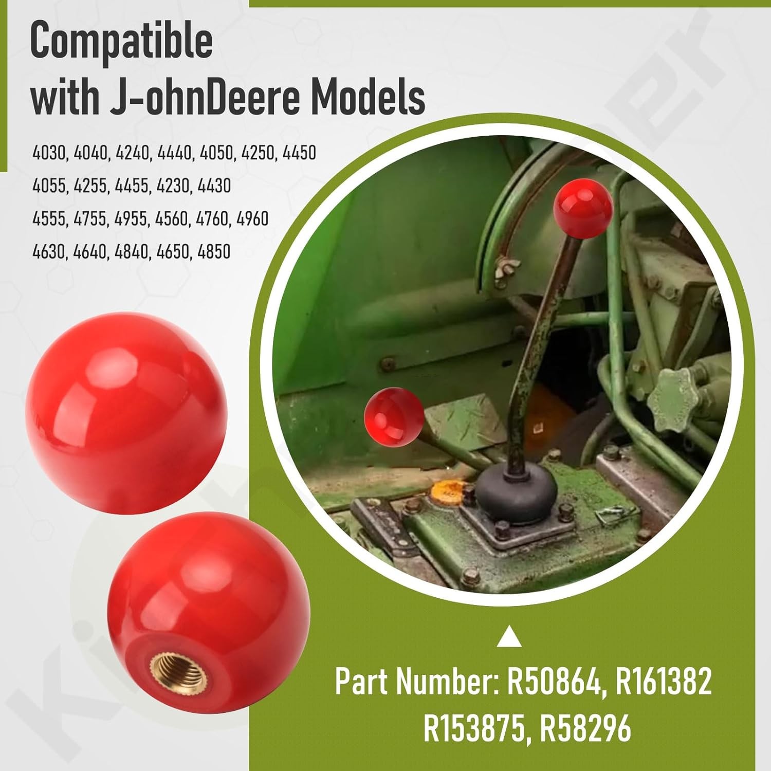 2PK R50864/ R161382 GEAR SHIFT KNOB FOR JOHN DEERE 1020 2020 2640 2755 4430 W