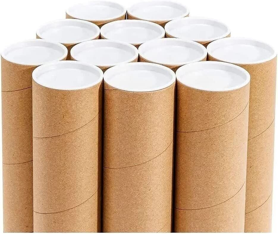 20 – 2” x 24” Round Cardboard Shipping Mailing Tube Tubes With End Caps