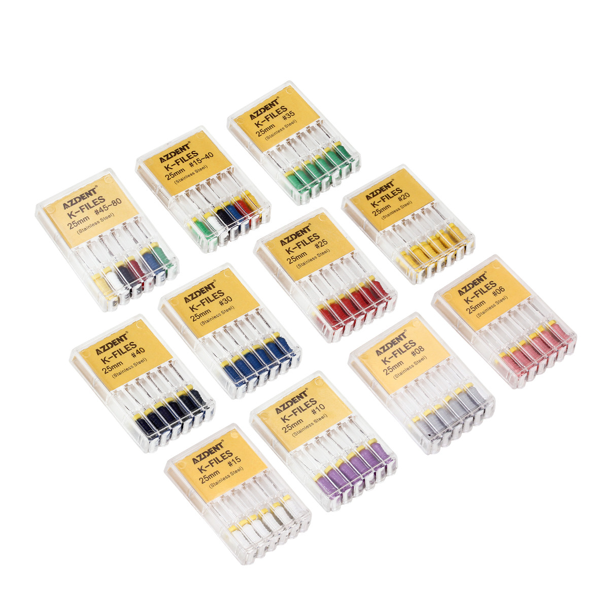 Dental Root Endodontic File Hand Use K-Files 25mm/21mm Stainless Steel 6pcs/box