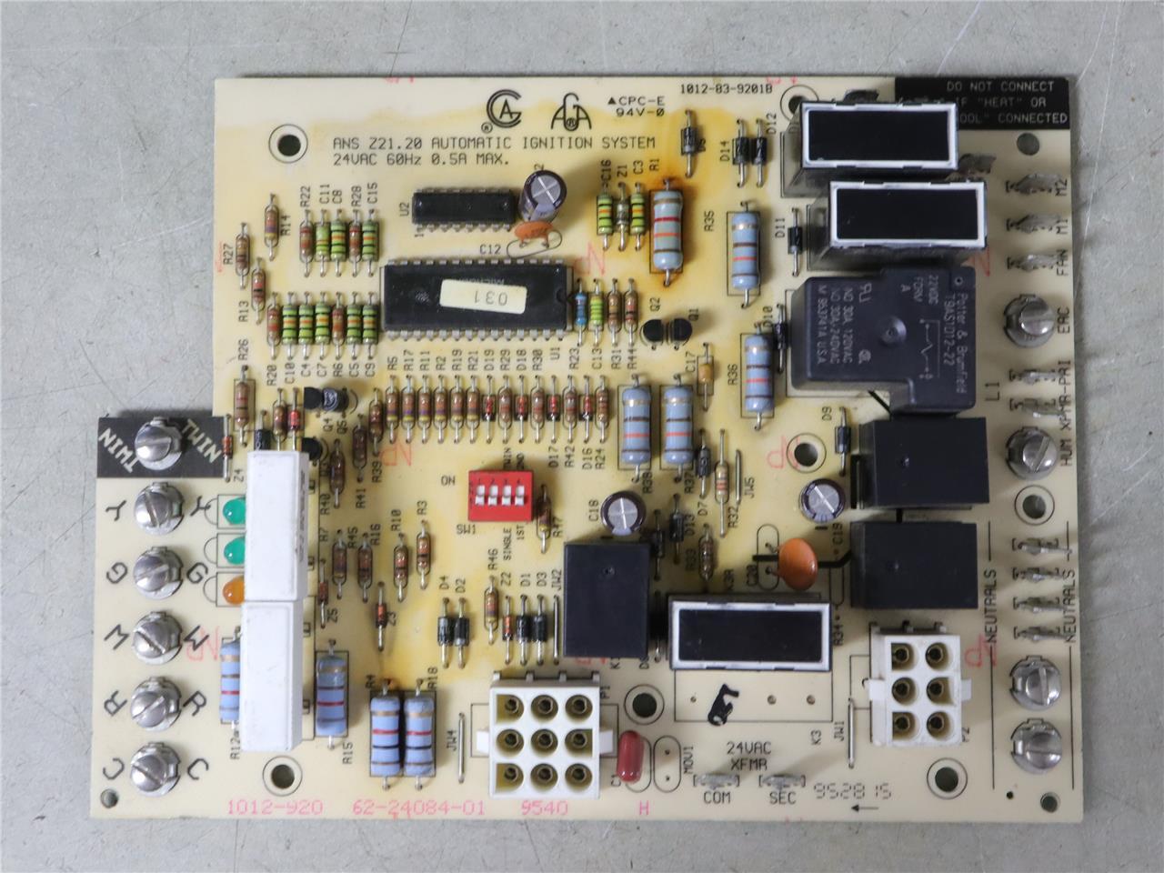 Rheem Ruud Weather King 62-24084-01 Furnace Fan Control Circuit Board 1012-920