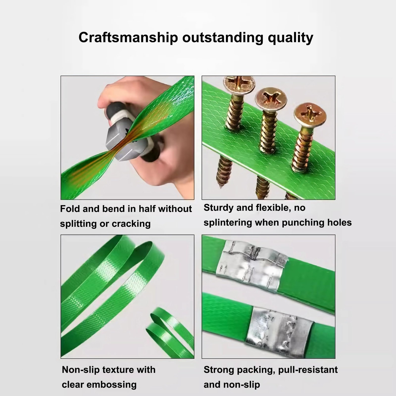 Packaging Strapping Banding PET Pallet Roll 1000ft x 0.63in, Green