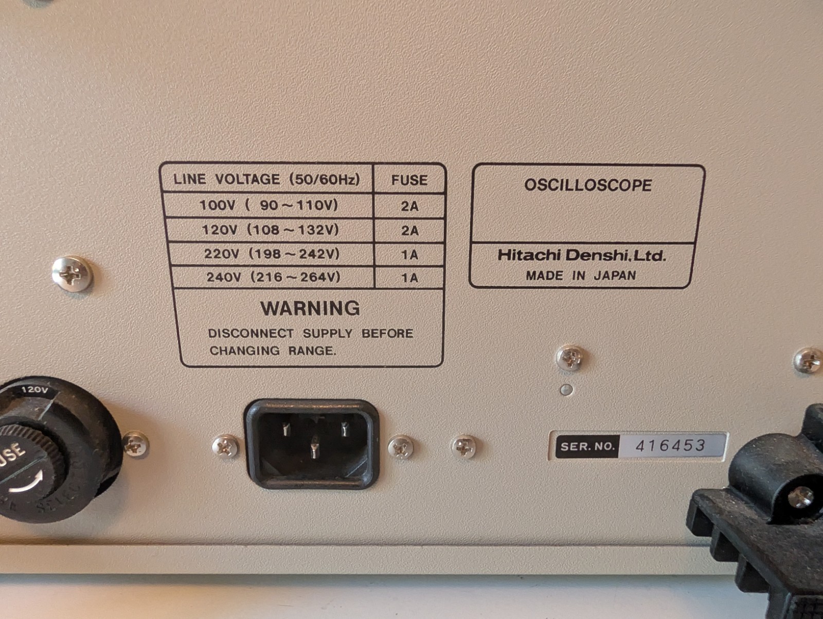 Vintage Hitachi V-152F 15MHz Analog Oscilloscope Powers On