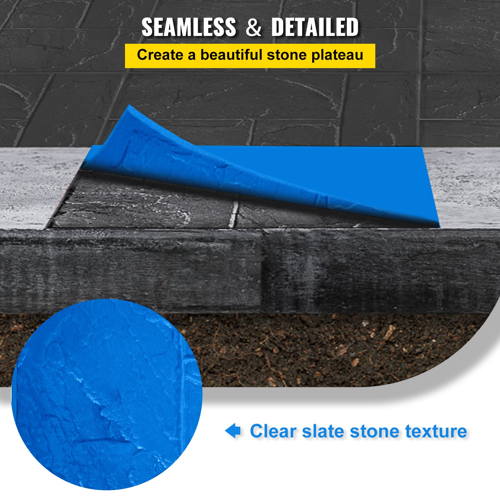 VEVOR Concrete Texturing Skin 24×24″ Concrete Stamps Mats Set Concrete Stamping