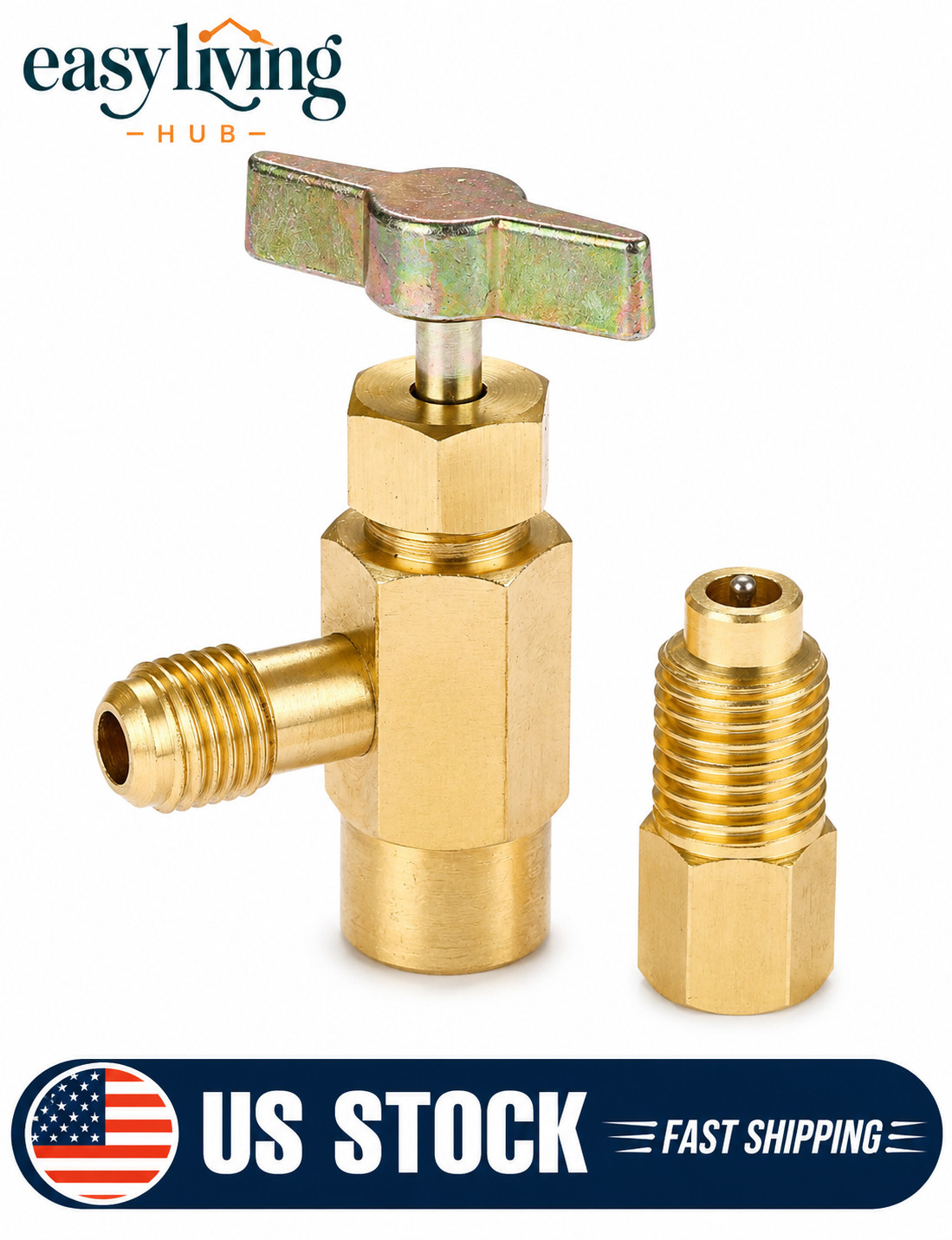 R1234YF Self-Sealing Can Tap with R134A Tank Adapter, 1/2’’ to 1/2 inches
