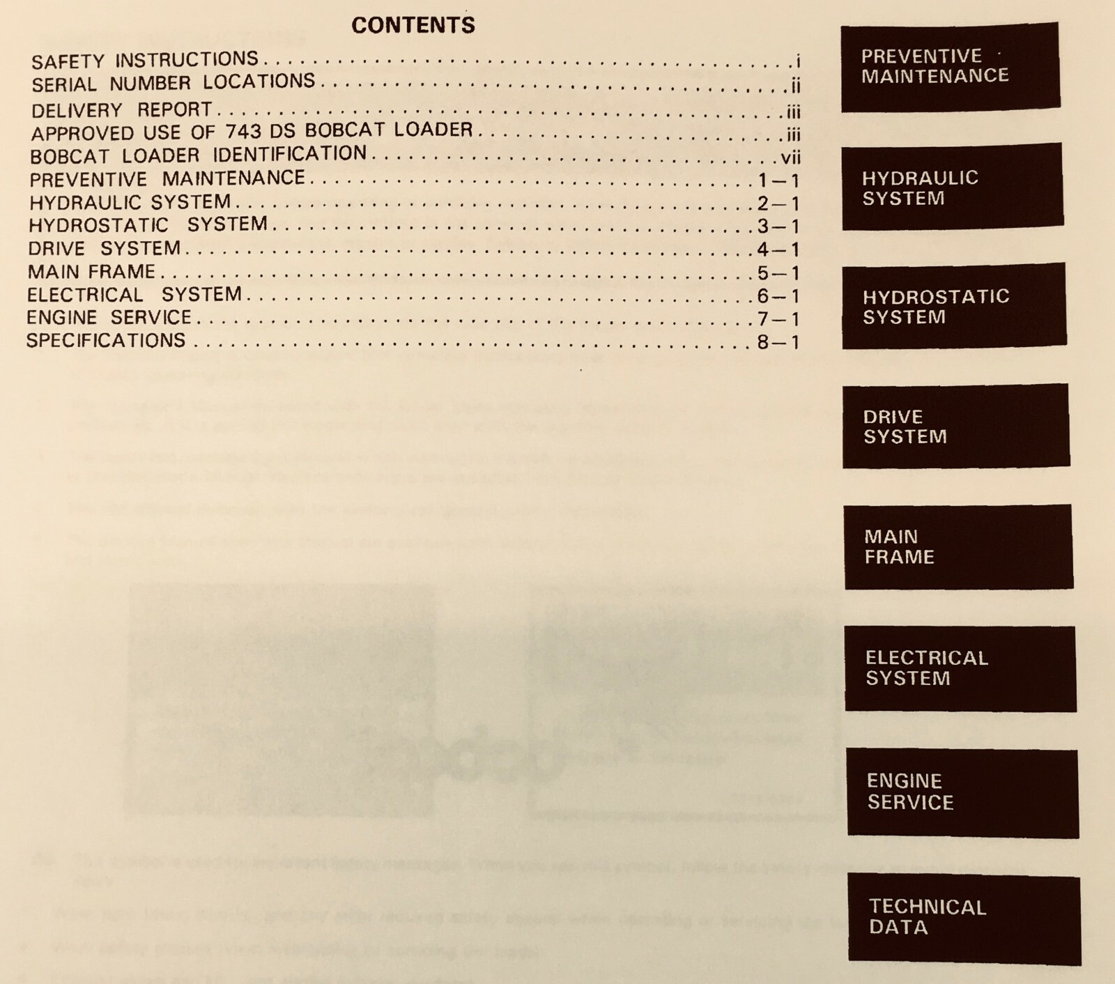 SERVICE MANUAL BOBCAT 741 742 742B 743 743B 743DS SKIDSTEER LOADER REPAIR MANUAL
