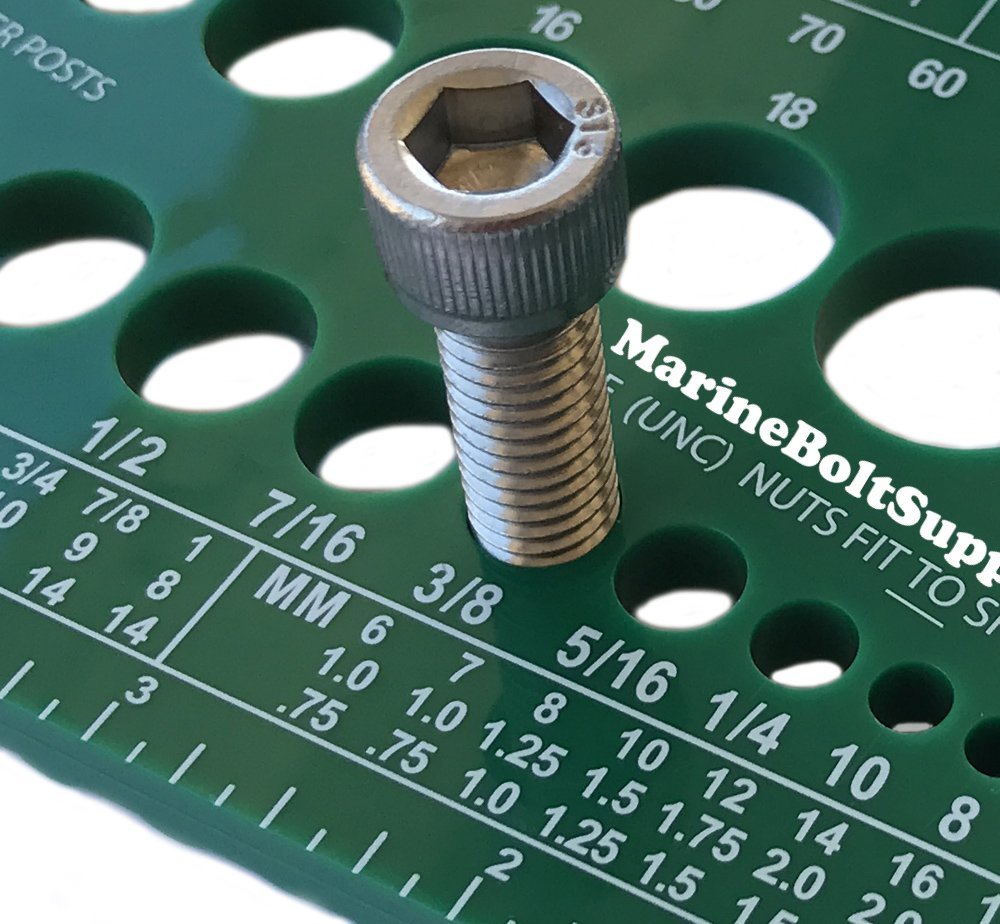 Screw Bolt Nut Thread Measure Gauge Size Checker (Standard & Metric) Color:Green