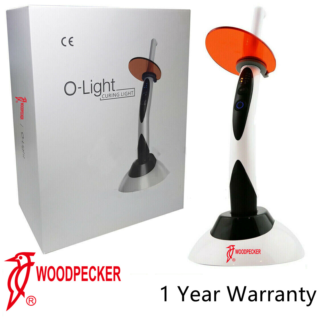 100% Woodpecker O-Light Dental Curing Light 1 Sec Cure Lamp 1 Year Warranty