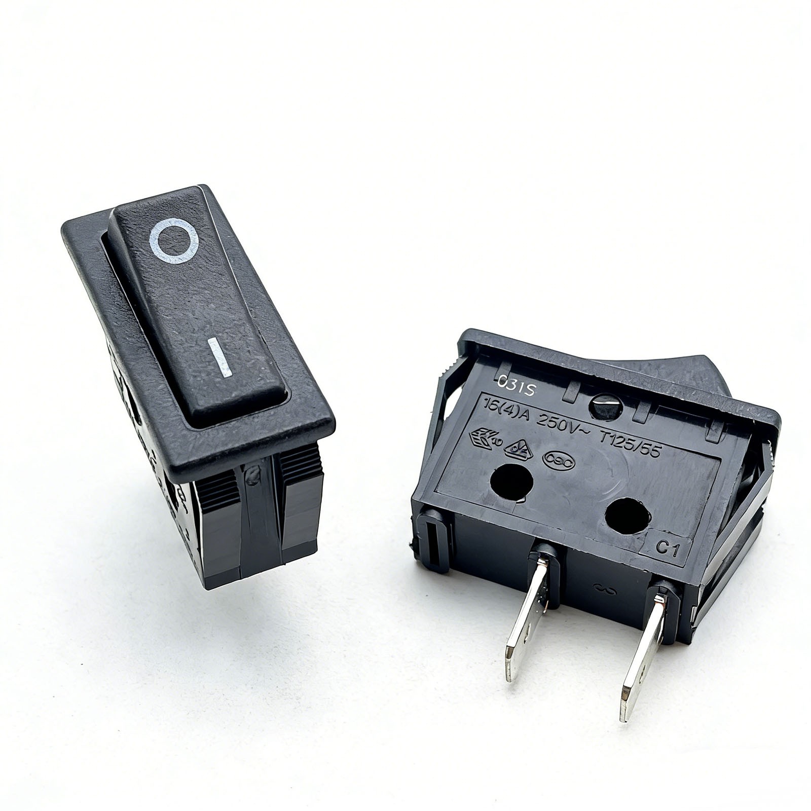 3 Pcs AC 16A/125V 16A/250V 2 Terminal 2 Position SPST Rocker Switch