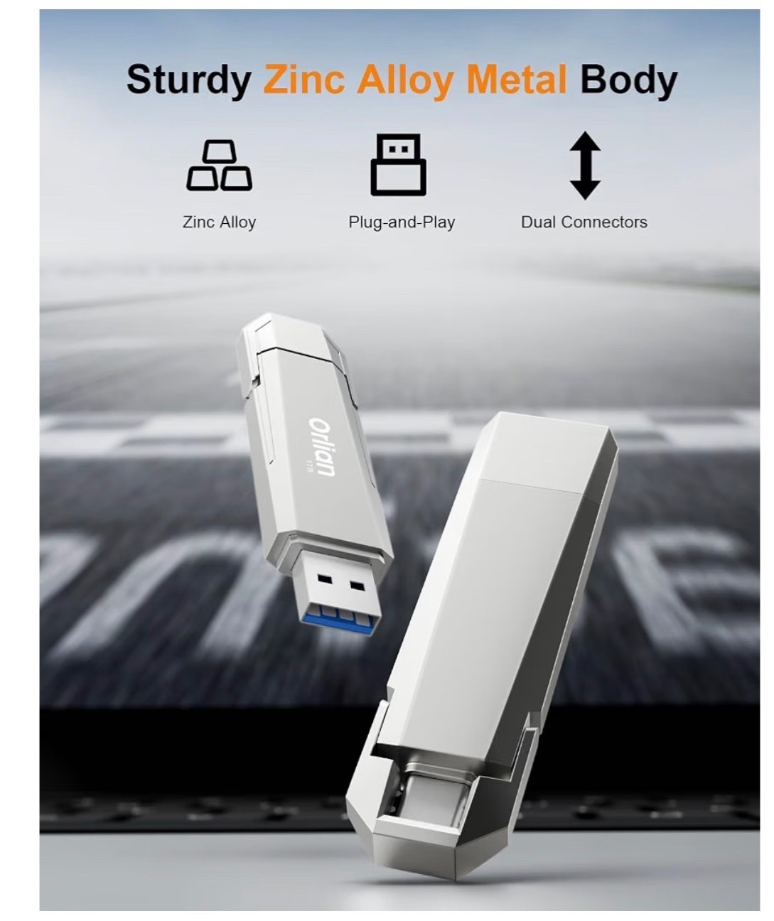 1TB External Portable SSD USB Solid State Drive Up to 1000MB/s USB 3.2 Gen 2 Dua
