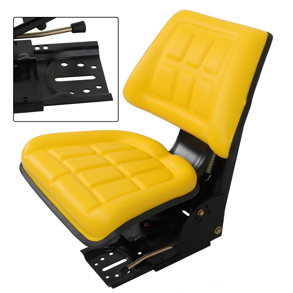 Universal Tractor Suspension Seat w/ Slide Yellow For John Deere Makes & Models