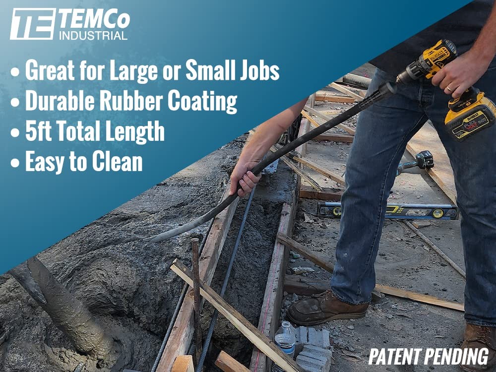 Concrete Vibrator Cordless Drill Powered Concrete Vibrating Tool TEMCo