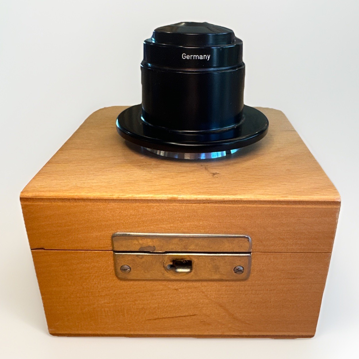 Zeiss Carl Microscope Darkfield Condenser 1.2/1.4 Wood Case Germany #4682185