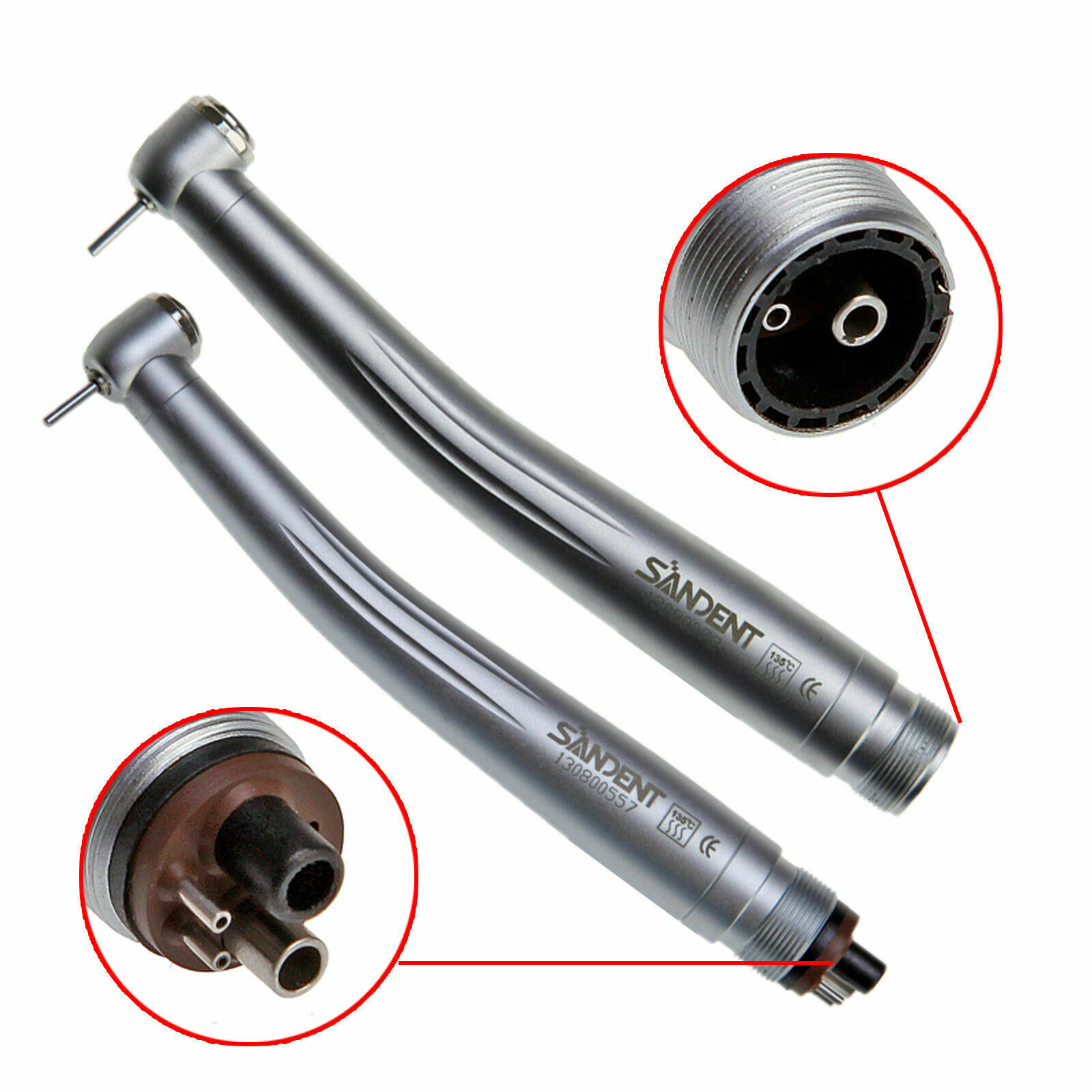 SANDENT NSK Style Dental High Speed Turbine Handpiece Push 2/4Hole Standard Head