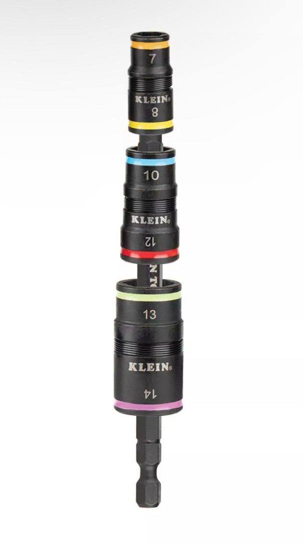 Klein Tools 32933M 6-in-1 Impact Rated Flip Socket Set 5” 6 Metric Hex Sizes NEW