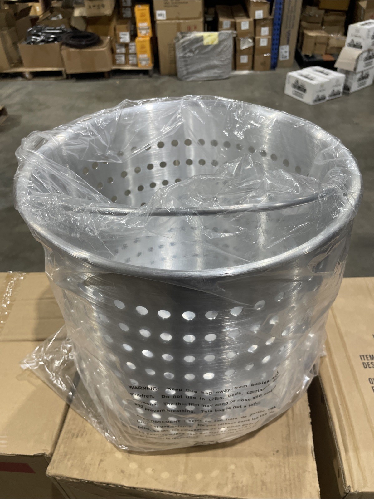 Winco ALSB60 Winware 60 qt Aluminum Steamer Basket 15″x15″