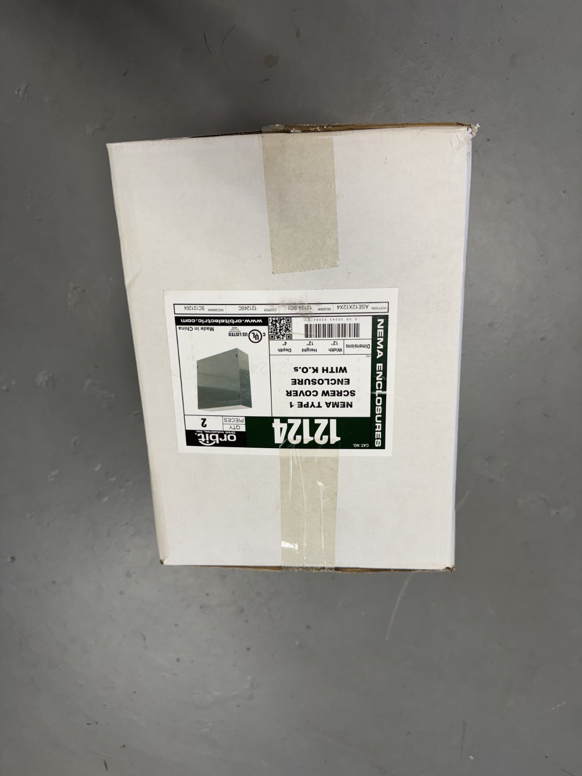 Orbit NEMA Type 1 Electrical Enclosure 12″ x 12″ x 4″ Steel Control Box UL