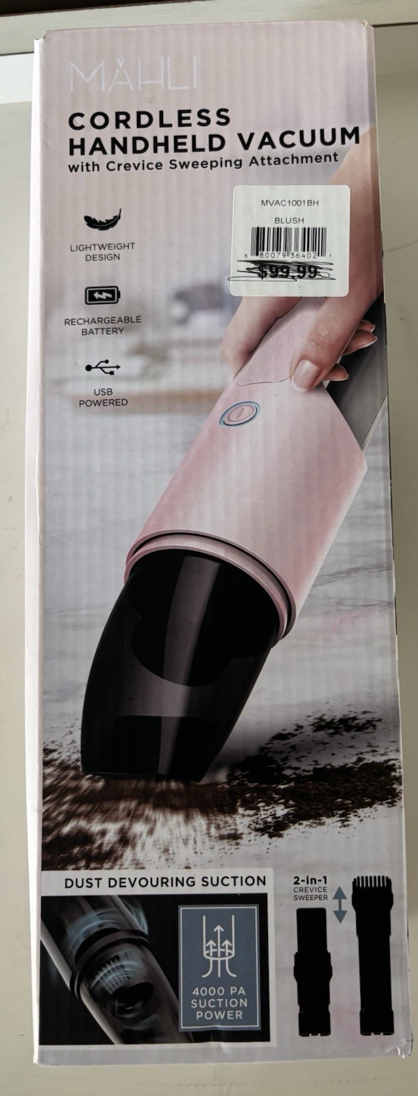 MÄHL MVAC1001BH Cordless Bagless Vacuum 400ml Washable Filter USB Tools