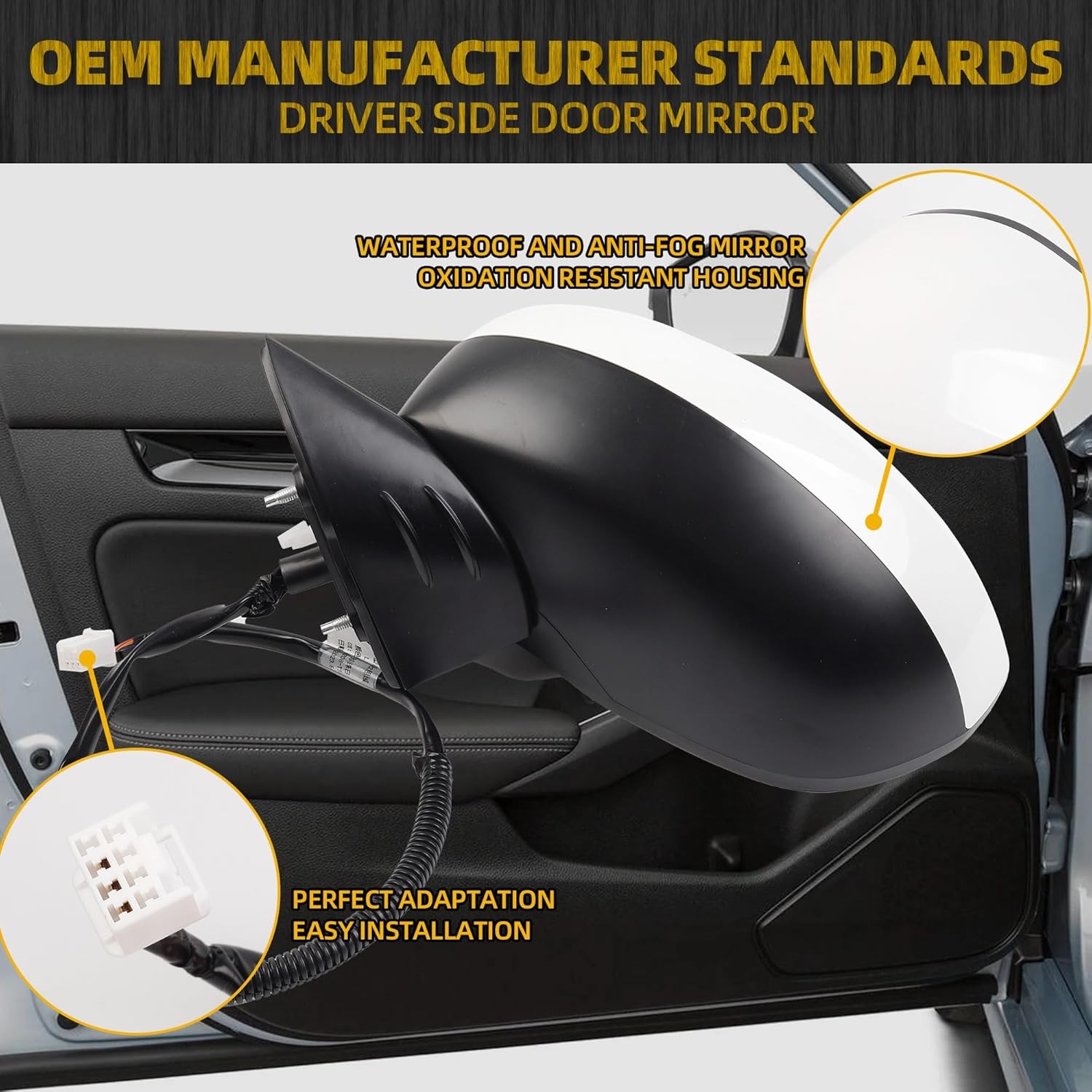 Driver Left Side Mirror Compatible with 2022-2025 Honda Civic with Power Glass,