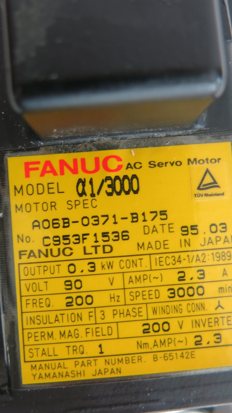 FANUC A06B-0371-B175 SERVO MOTOR