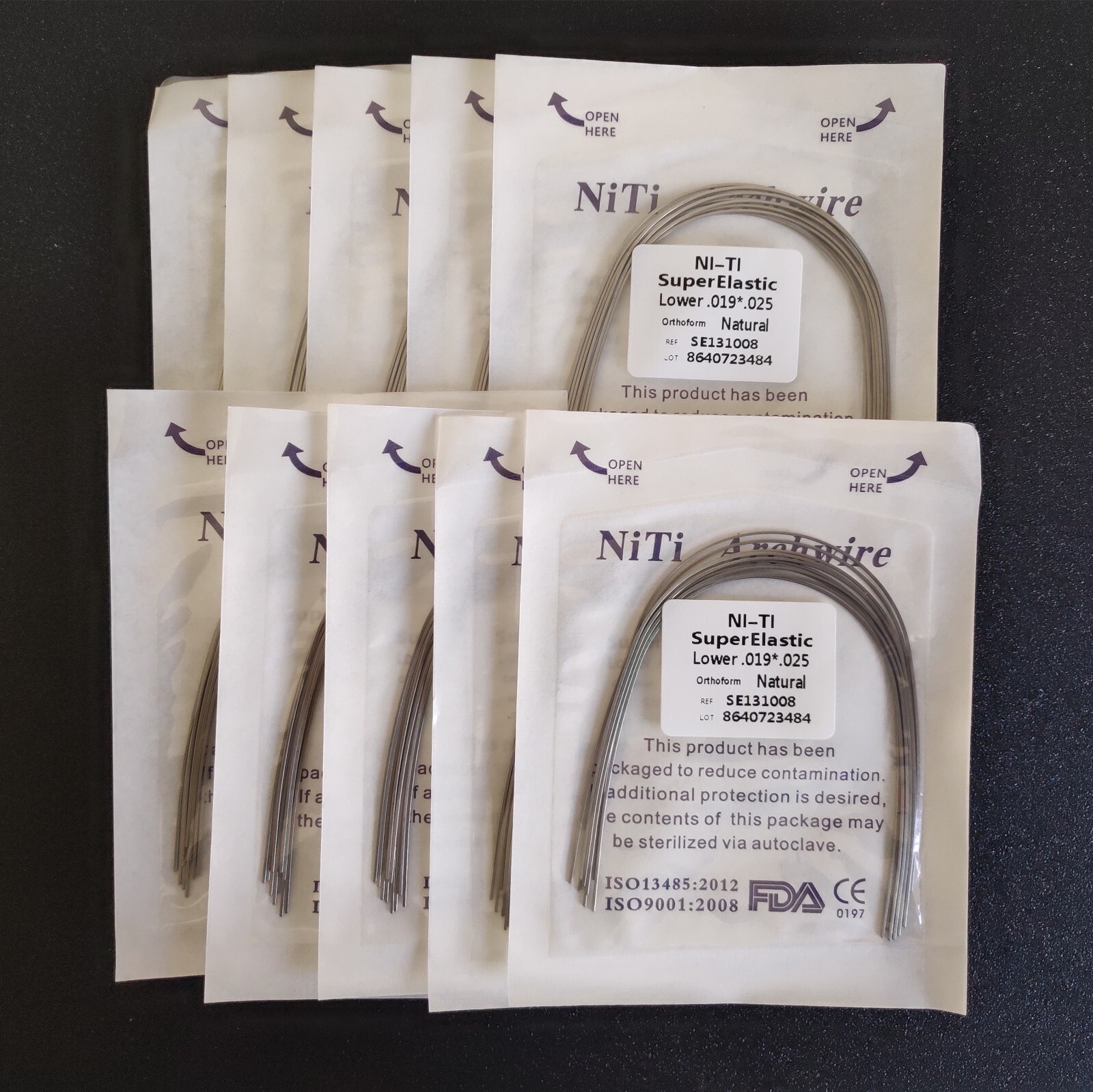 10pcs/Pack Dental Orthodontic Super Elastic Niti Arch Wire Rectangular Nature